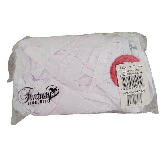 Love Hurts‎ L/XL Nurse Costume Set Hat Teddy Garter Skirt & Panty White Lingerie - Picture 9 of 13